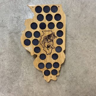 Illinois 24 Pin Oak Plaque with Wood Burned Bass Logo