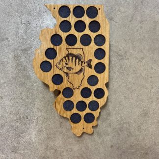Illinois 24 Pin Oak Plaque with Wood Burned Bluegill Logo