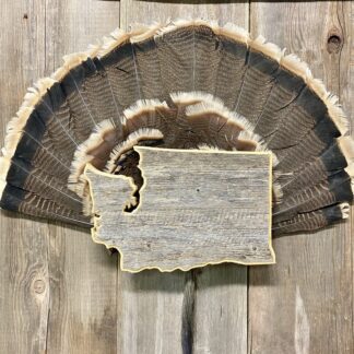 Washington Turkey Fan & Beard Mount Display Plaque Barnwood