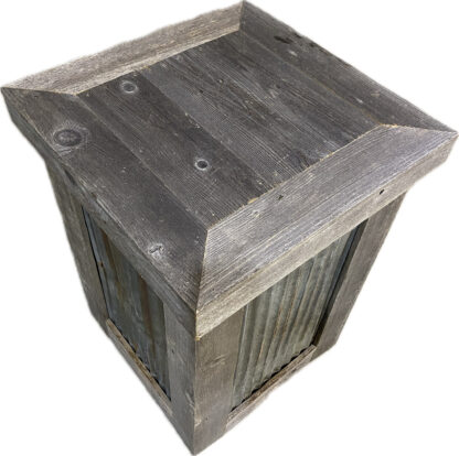Metal and Barnwood Pedestal